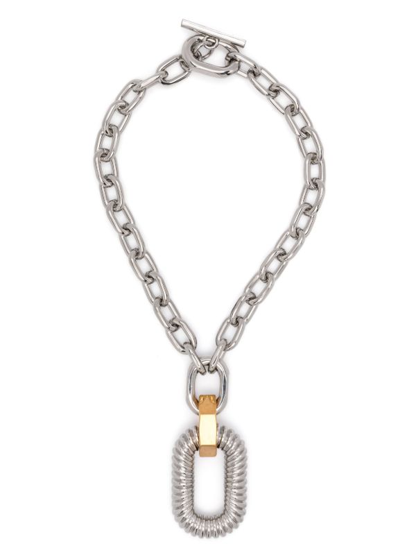 Rabanne Silver Cable-Chain Necklace | Browns Necklaces Rabanne Silver Cable-Chain Necklace | Browns Necklaces
