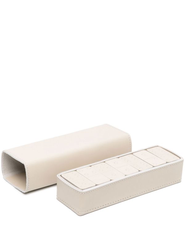Rabitti 1969 Neutral Leather Dominoes Set | Browns Table Games