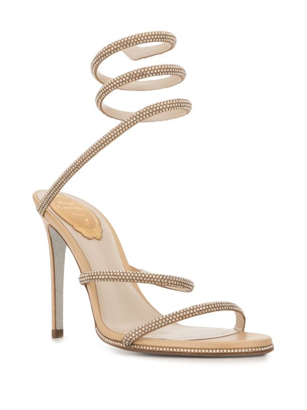 René Caovilla Neutral Cleo 115 Crystal Embellished Sandals | Browns Sandals