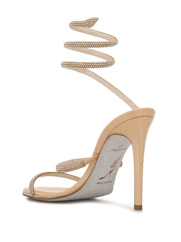 René Caovilla Neutral Cleo 115 Crystal Embellished Sandals | Browns Sandals