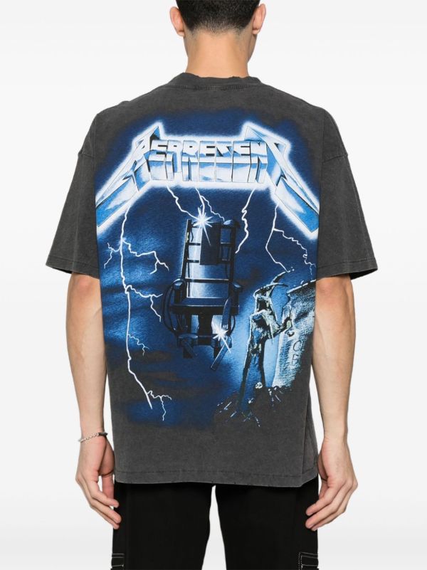 Represent Grey X Metallica Ride The Lightning T-Shirt | Browns T-Shirts