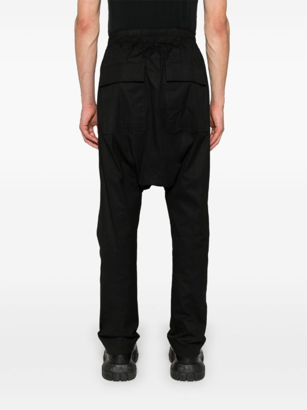 Rick Owens Black Drop-Crotch Cotton Trousers | Browns Drop Crotch Pants