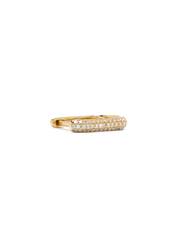Roxanne First 14K Yellow Gold Diamond Oval Hoop Earrings | Browns Fine Earrings