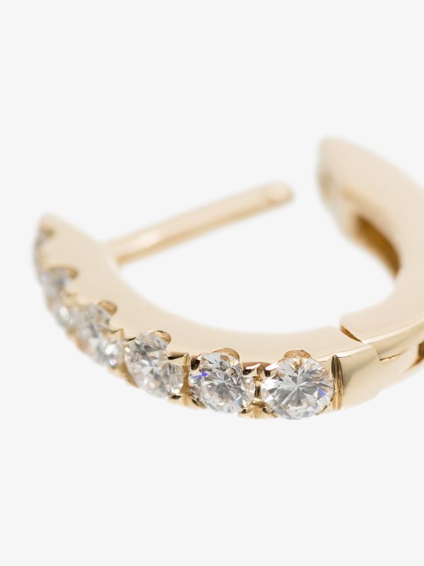 Roxanne First 14K Yellow Gold Mini Chubby Diamond Hoop Earring | Browns Earrings