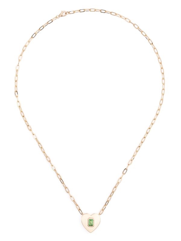 Roxanne First 14kt yellow gold heart garnet necklace | Browns Necklaces Roxanne First 14kt yellow gold heart garnet necklace | Browns Necklaces