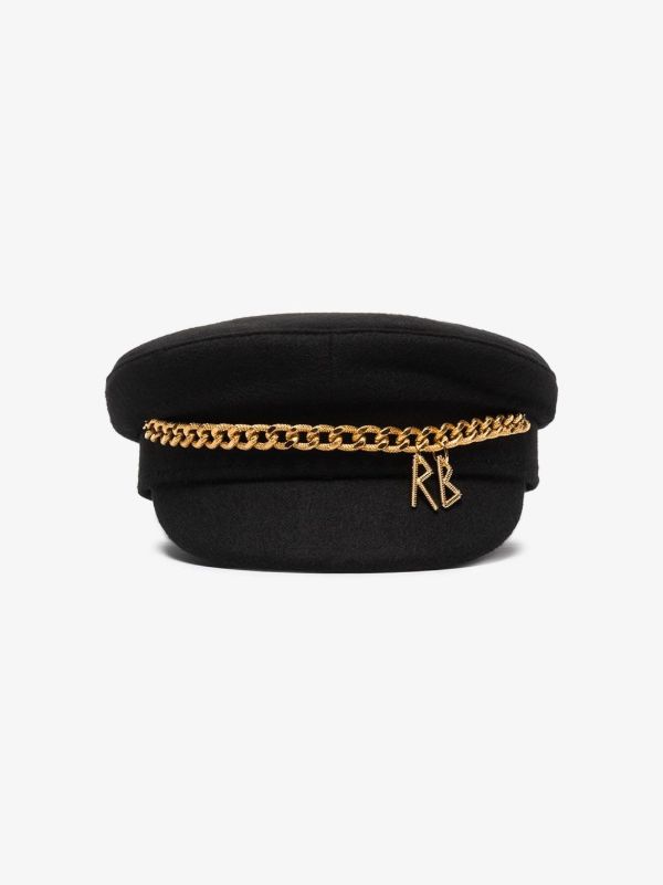 Ruslan Baginskiy black chain baker boy hat | Browns Hats