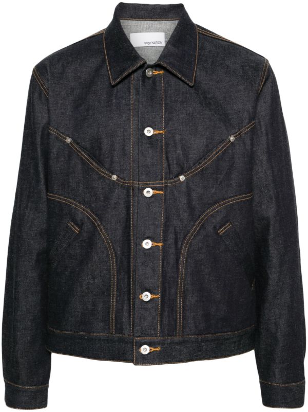 SAGE NATION blue Jiji denim jacket | Browns Denim Jackets