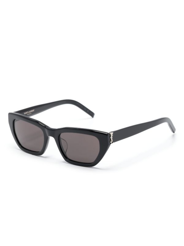 Saint Laurent Eyewear Black Logo-Detail Cat-Eye Sunglasses | Browns Sunglasses