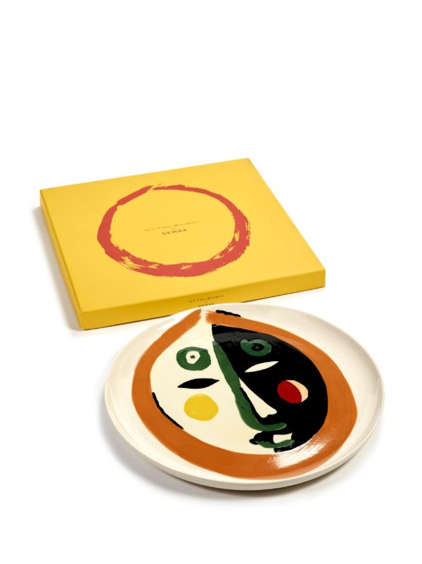 Serax White Feast Face Print Plate | Browns Plates & Bowls