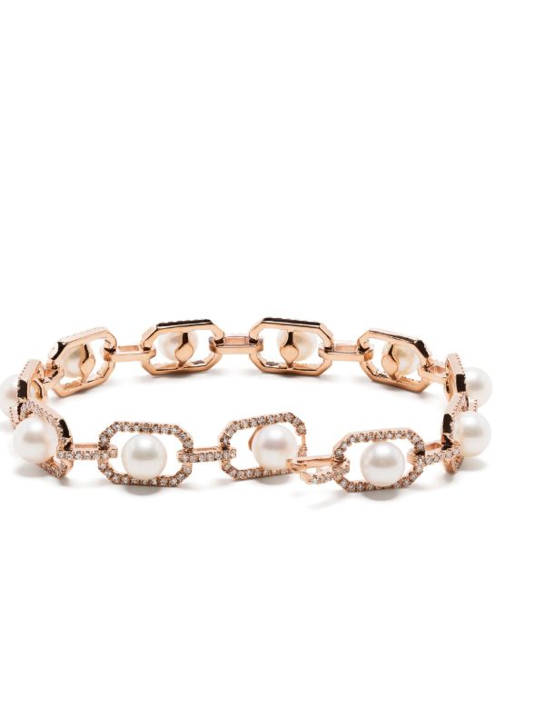 SHAY 18K Rose Gold Diamond And Pearl Bracelet | Browns Fine Bracelets