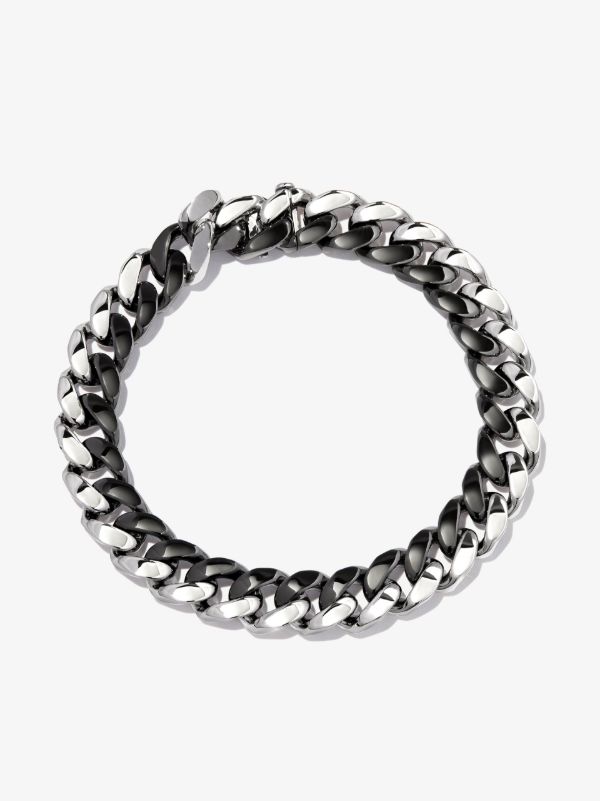 SHAY 18K white and black gold flat essential link bracelet | Browns Bracelets