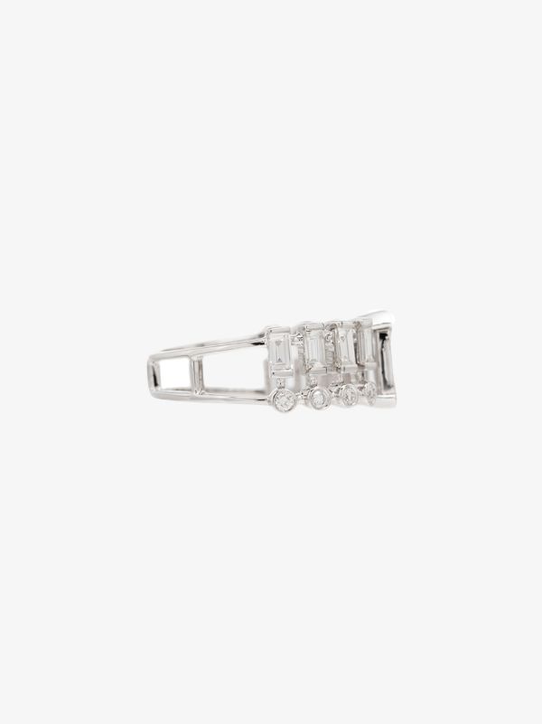 SHAY 18K White Gold Illusion Centre Dot Dash Diamond Ring | Browns Fine Rings
