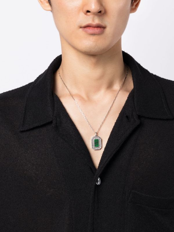 SHAY 18K White Gold Malachite Necklace | Browns Necklaces
