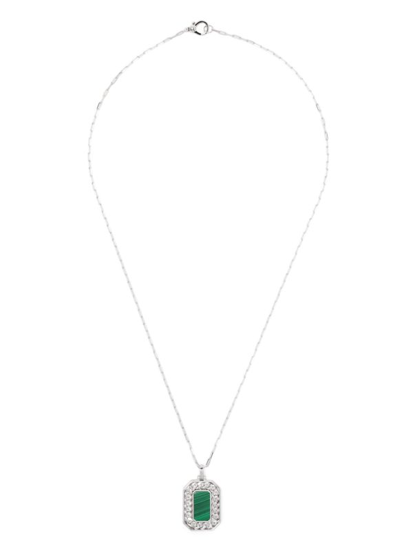 SHAY 18K White Gold Malachite Necklace | Browns Necklaces