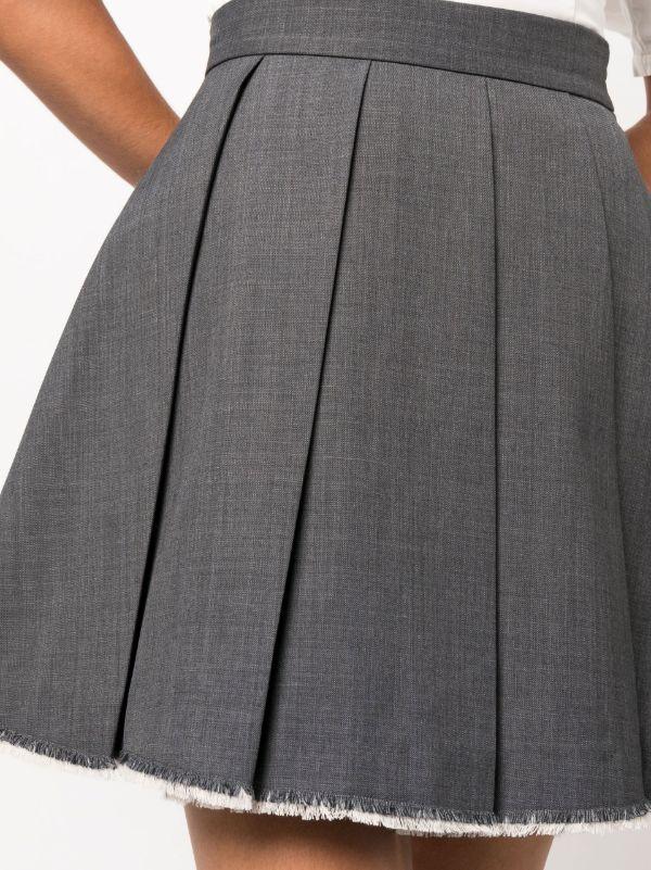 SHUSHU/TONG Grey Pleated A-line Mini Skirt | Browns Pleated Skirts