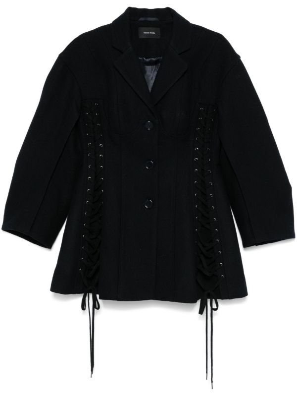 Simone Rocha Blue Lace-Up Corset Blazer | Browns Blazers