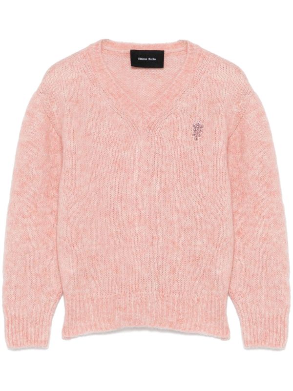 Simone Rocha crystal-embellished sweater | Browns Knitted Sweaters