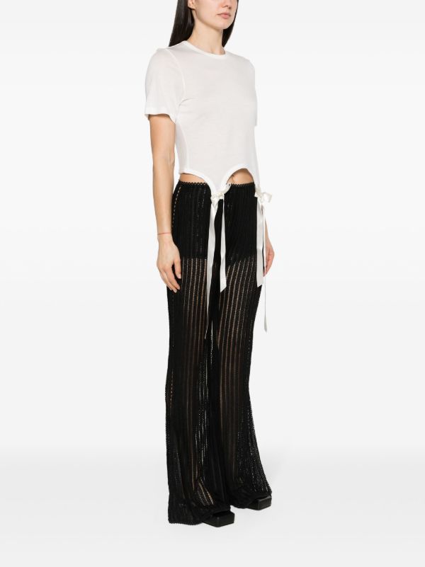 Simone Rocha White Bow-Embellished Cotton T-shirt | Browns T-Shirts & Jersey Shirts