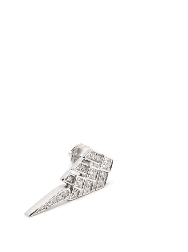 STATEMENT PARIS Sterling Silver Stairway Diamond Single Drop Earring | Browns Earrings