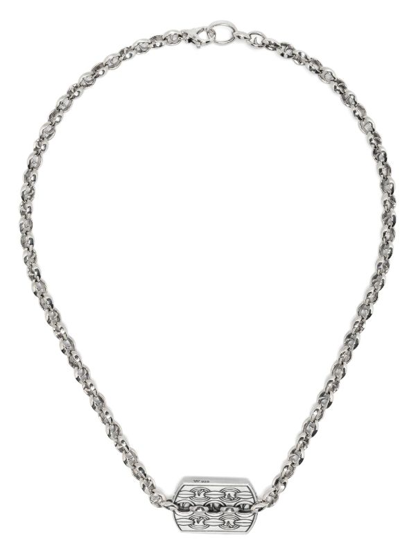 Stephen Webster Sterling Silver Inline Razer Tag Necklace | Browns Necklaces