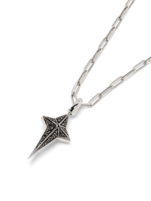 Stephen Webster Sterling Silver New Cross Black Diamond Necklace | Browns Necklaces