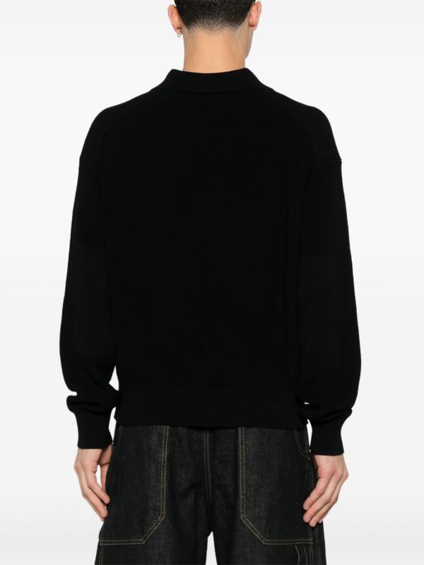 Studio Nicholson Blue Cotton Polo Sweater | Browns Polo Shirts