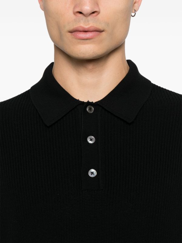 Studio Nicholson Blue Cotton Polo Sweater | Browns Polo Shirts