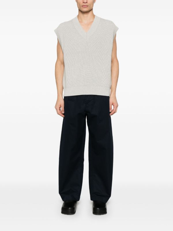 Studio Nicholson Blue Wide-Leg Trousers | Browns Wide Leg Pants