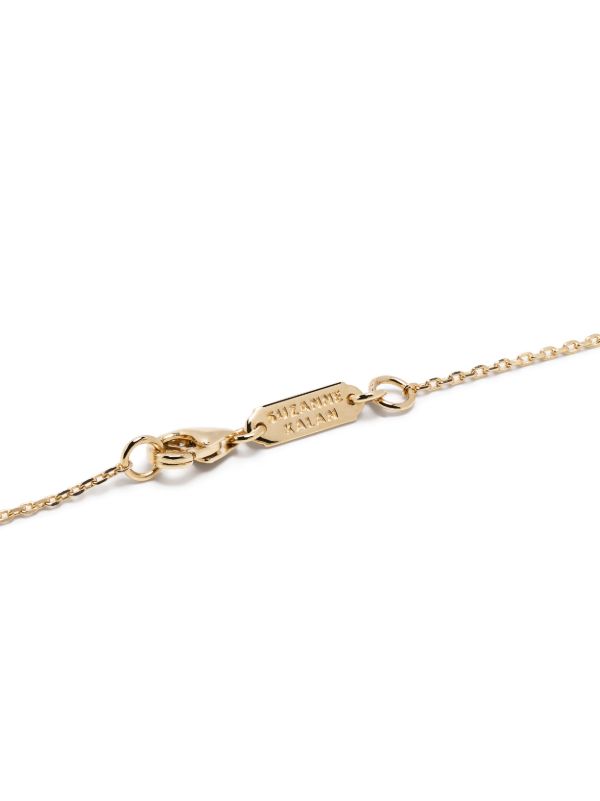 Suzanne Kalan 18K Yellow Gold Medium Dog Tag Diamond Necklace | Browns Fine Necklaces