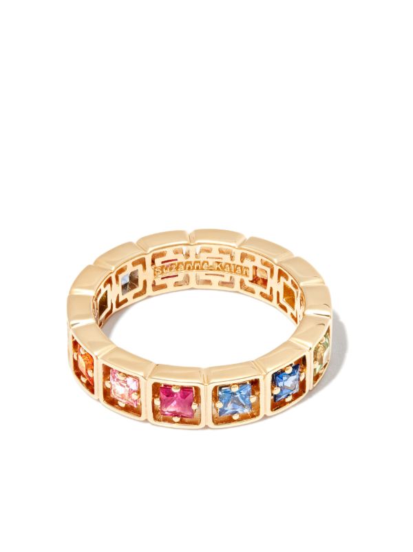 Suzanne Kalan 18K Yellow Gold Rainbow Sapphire Ring | Browns Rings