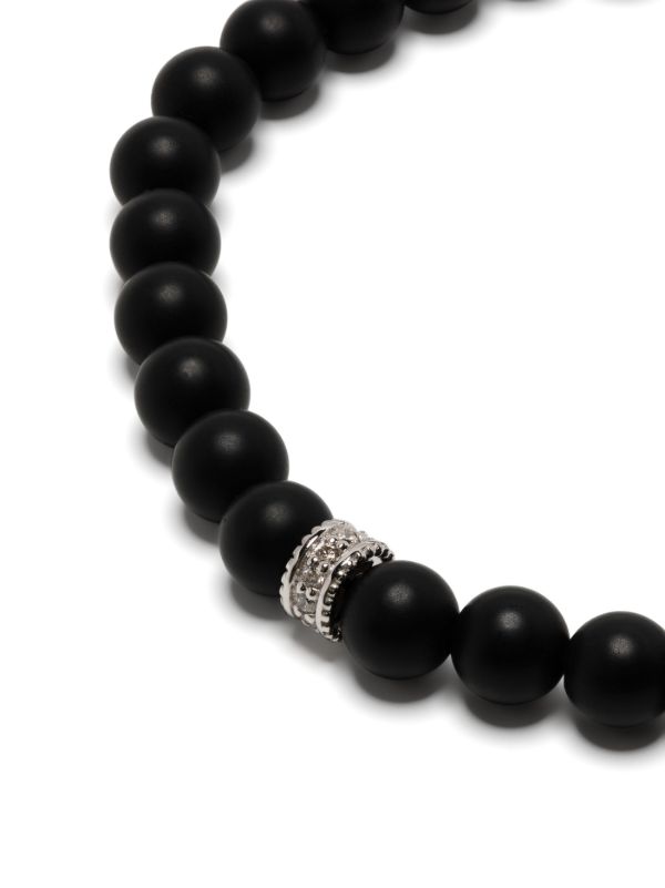 Sydney Evan 14K White Gold Eternity Onyx And Diamond Bracelet | Browns Bracelets
