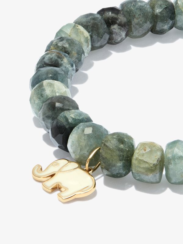 Sydney Evan 14K Yellow Gold Elephant Aquamarine Beaded Bracelet | Browns Fine Bracelets