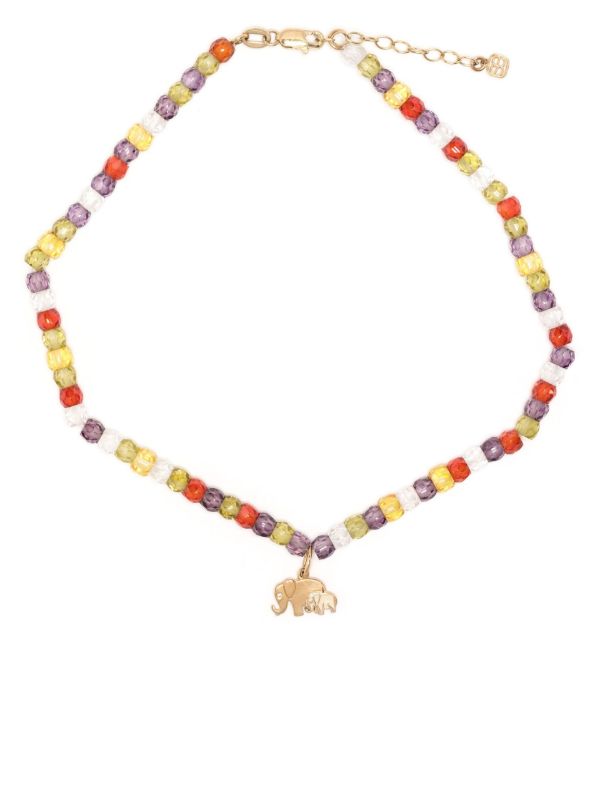 Sydney Evan 14K yellow gold Elephant moonstone anklet | Browns Fine Body Jewelry