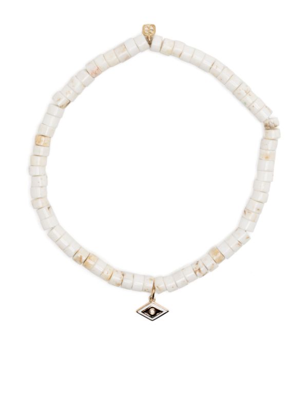 Sydney Evan 14K yellow gold Groovy Eye dolomite and diamond bracelet | Browns Bracelets