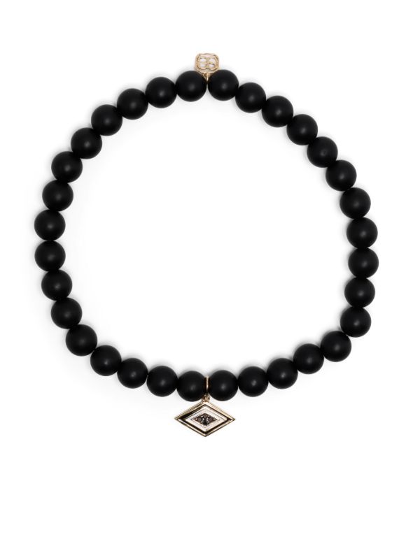 Sydney Evan 14K yellow gold Groovy Eye onyx and diamond bracelet | Browns Bracelets