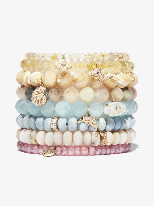 Sydney Evan 14K Yellow Gold Rondelle Opal Diamond Beaded Bracelet | Browns Fine Bracelets