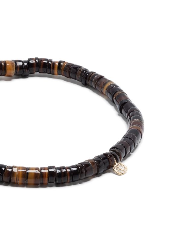 Sydney Evan 14K Yellow Gold Rondelle Tiger's Eye And Diamond Bracelet | Browns Bracelets