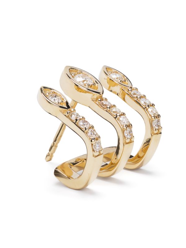 Sydney Evan 14K Yellow Gold Triple Bar Diamond Stud Earrings | Browns Fine Earrings