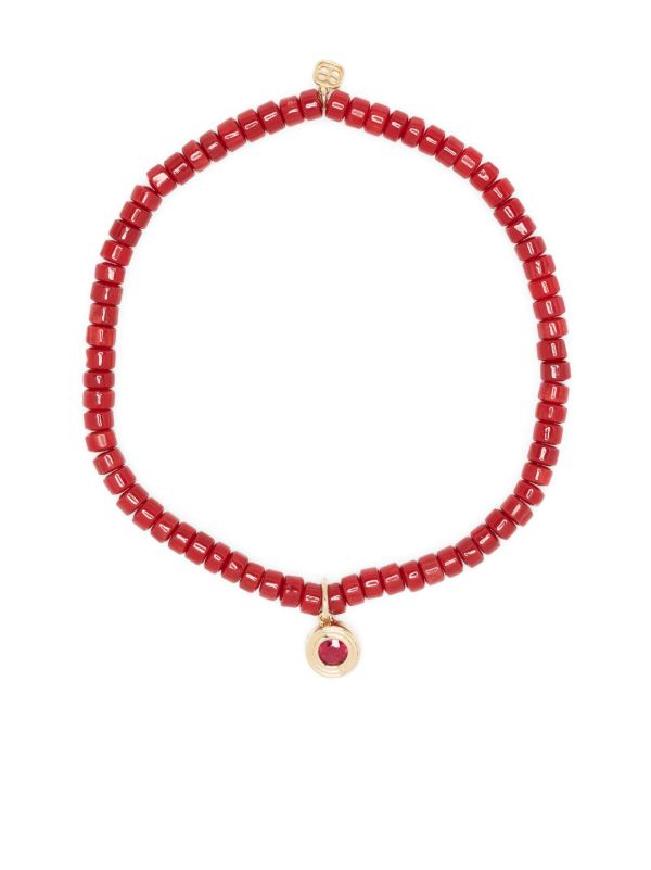 Sydney Evan 14kt Yellow Gold And Ruby Fluted Beaded Bracelet | Browns Fine Bracelets