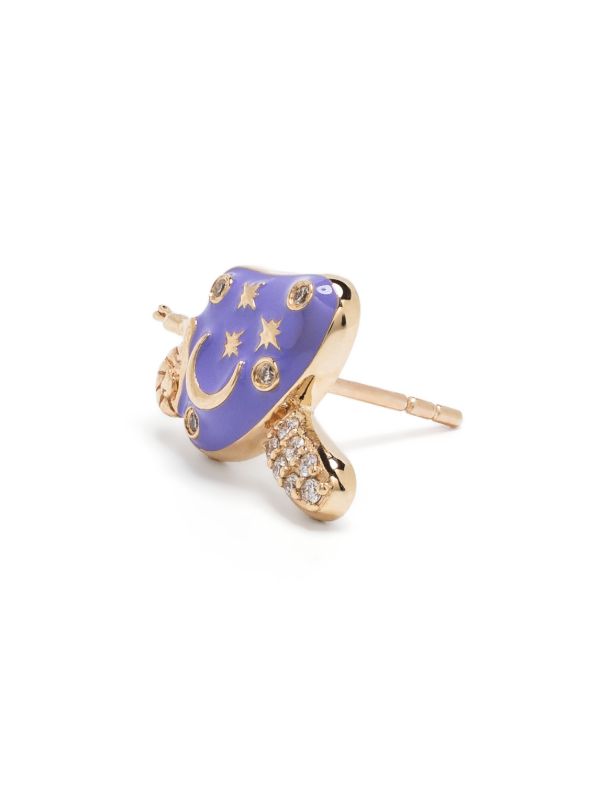 Sydney Evan 14kt Yellow Gold Celestial Mushroom Stud Earrings | Browns Earrings