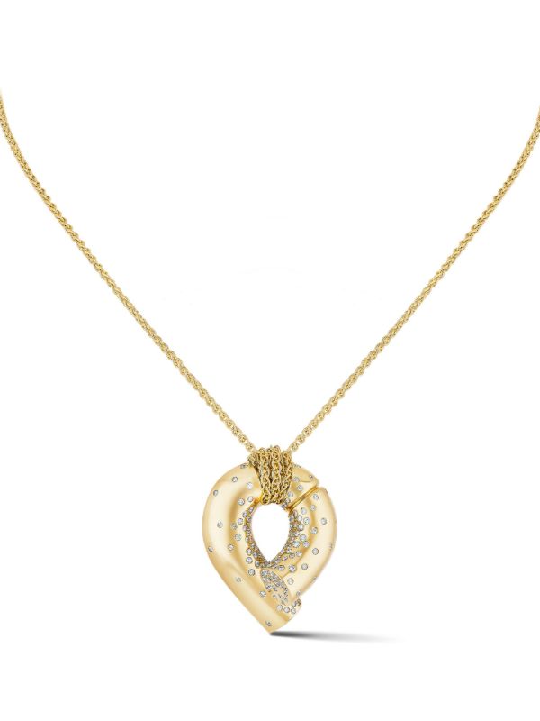 Tabayer 18K Yellow Gold Paved Oera Pendant | Browns Fine Necklaces Tabayer 18K Yellow Gold Paved Oera Pendant | Browns Fine Necklaces
