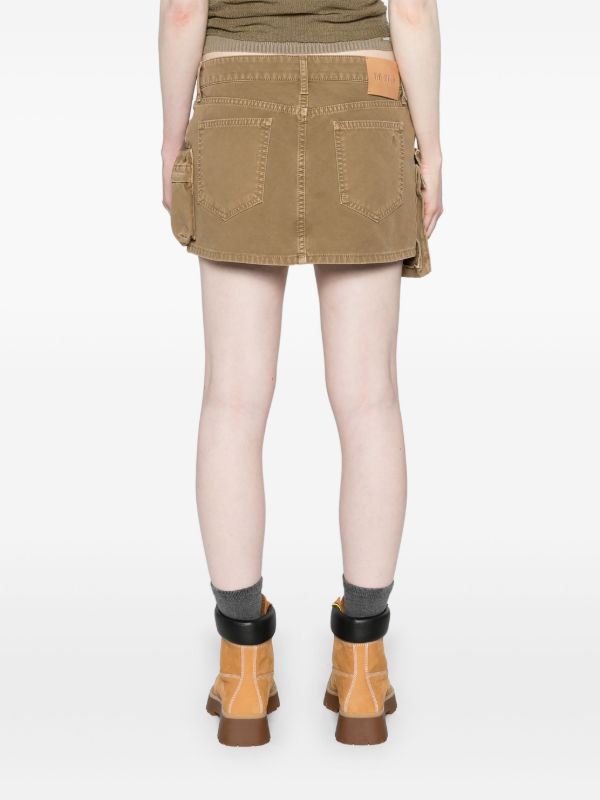 The Attico Green Cotton Cargo Mini Skirt | Browns Fitted Skirts