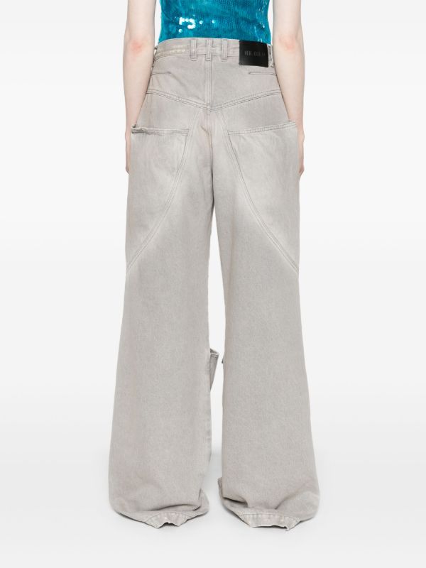 The Attico Grey Mid-rise Wide-leg Jeans | Browns Wide-Leg Jeans