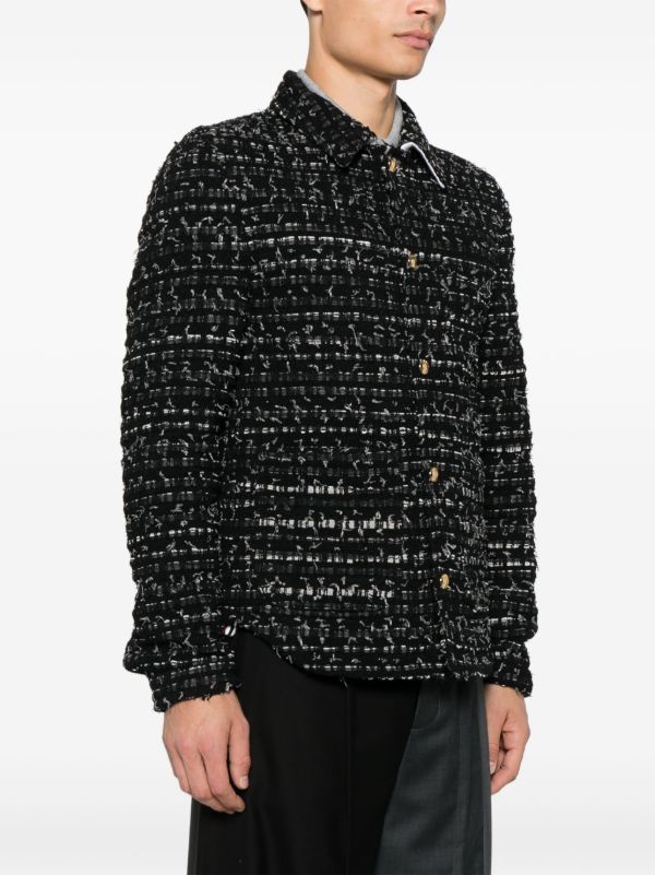 Thom Browne Denim Ribbon Tweed Jacket | Browns Shirt Jackets