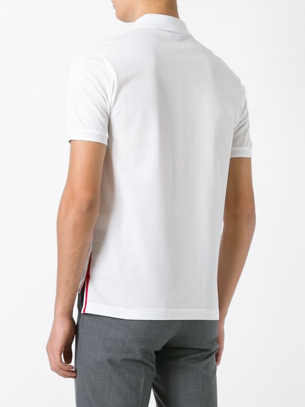 Thom Browne White RWB-Stripe Cotton Polo Shirt | Browns Polo Shirts