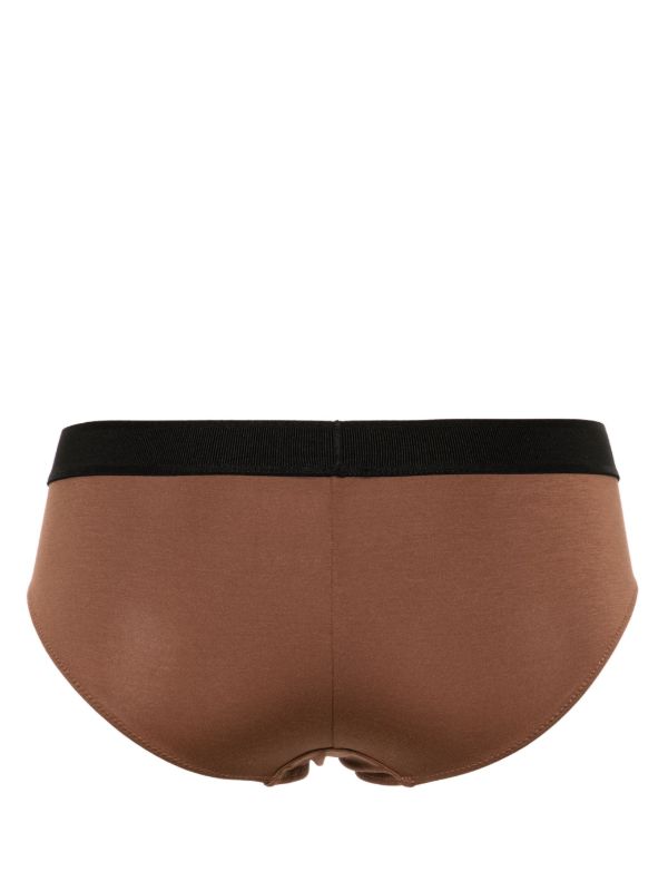 TOM FORD Brown Logo-Waistband Jersey Briefs | Browns Panties