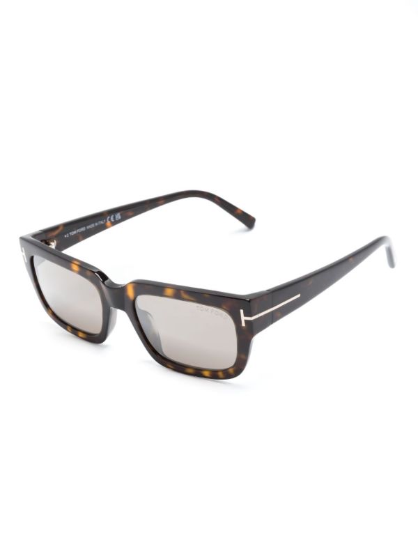 TOM FORD Eyewear Brown Ezra Rectangle Frame Sunglasses | Browns Sunglasses