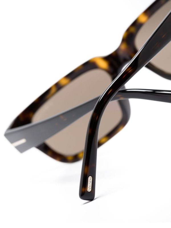 TOM FORD Eyewear Brown Ezra Rectangle Frame Sunglasses | Browns Sunglasses