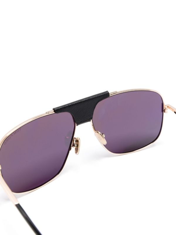 TOM FORD Eyewear Grey Tex Pilot Frame Sunglasses | Browns Sunglasses