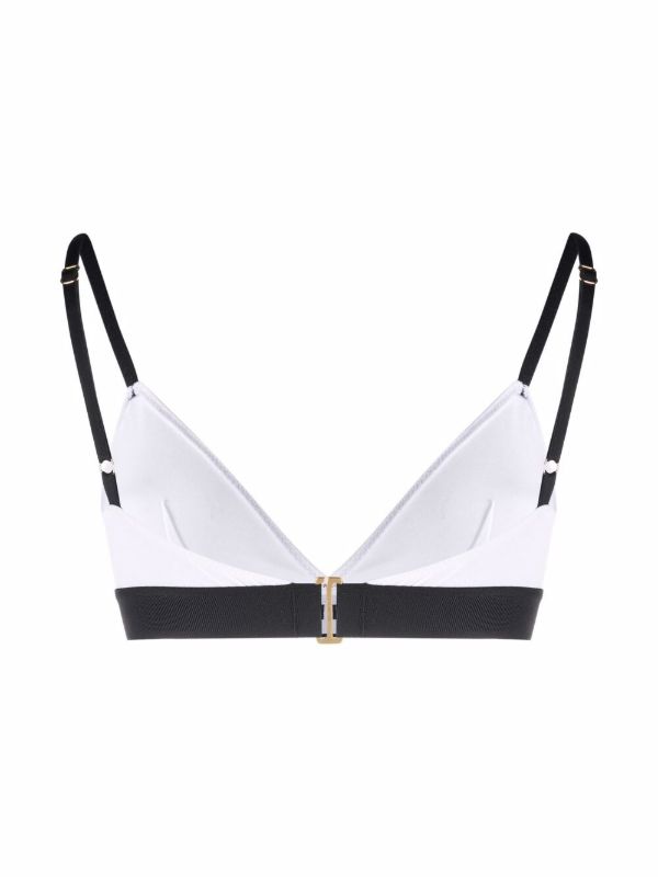 TOM FORD White And Black Logo Band Bra | Browns Bras